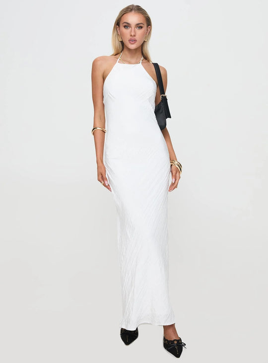 Damen Maxikleid mit elegantem Halsauschnitt und figurformendem Schnitt R&B