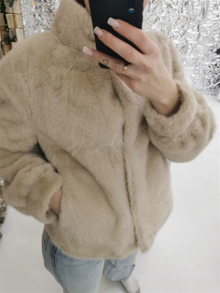 Damen Fleecejacke mit hohem Kragen und seitlichen Eingrifftaschen R&B