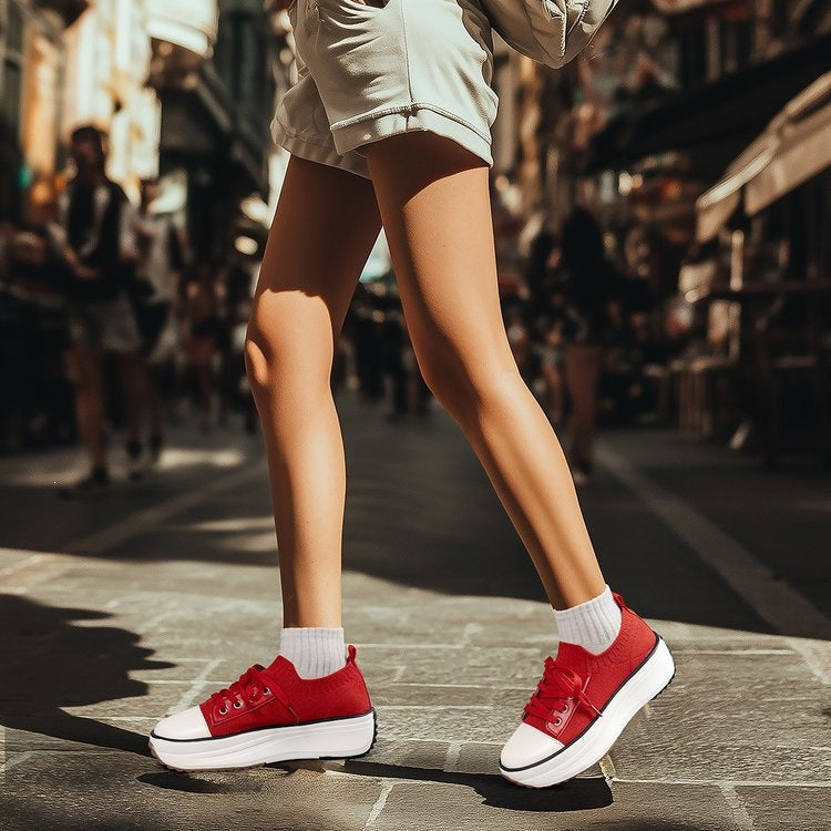 Damen Sportliche Plateau-Sneaker mit atmungsaktiver Oberseite R&B