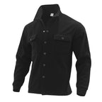 Herren nan modische Overshirt-Jacke in Filzoptik mit aufgesetzten Brusttaschen und sichtbarer Druckknopfleiste R&B