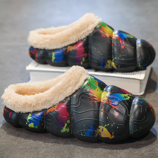 Damen Gemütliche Hausschuhe mit warmem Fleece-Futter und rutschfester Sohle R&B