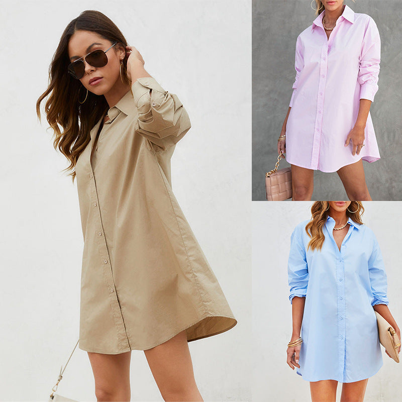 Damen lässiges Shirtkleid mit praktischem Knopfverschluss und dezenten Ärmeldetails R&B