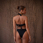 Damen Eleganter Einteiler-Badeanzug mit Cut-Outs und Ringdetail R&B