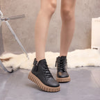 Damen Modische High-Top Stiefeletten mit Reißverschluss und rutschfester Sohle R&B
