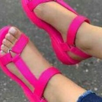 Damen nan sportliche Plateau-Sandalen mit verstellbaren Riemen R&B