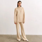 Damen komfortables Strick-Ensemble mit weitem Schnitt R&B