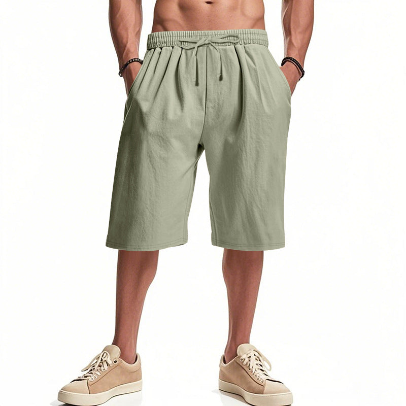 Herren nan lässige Bermudashorts aus Baumwollmix mit elastischem Bund Kordelzug und Seitentaschen R&B