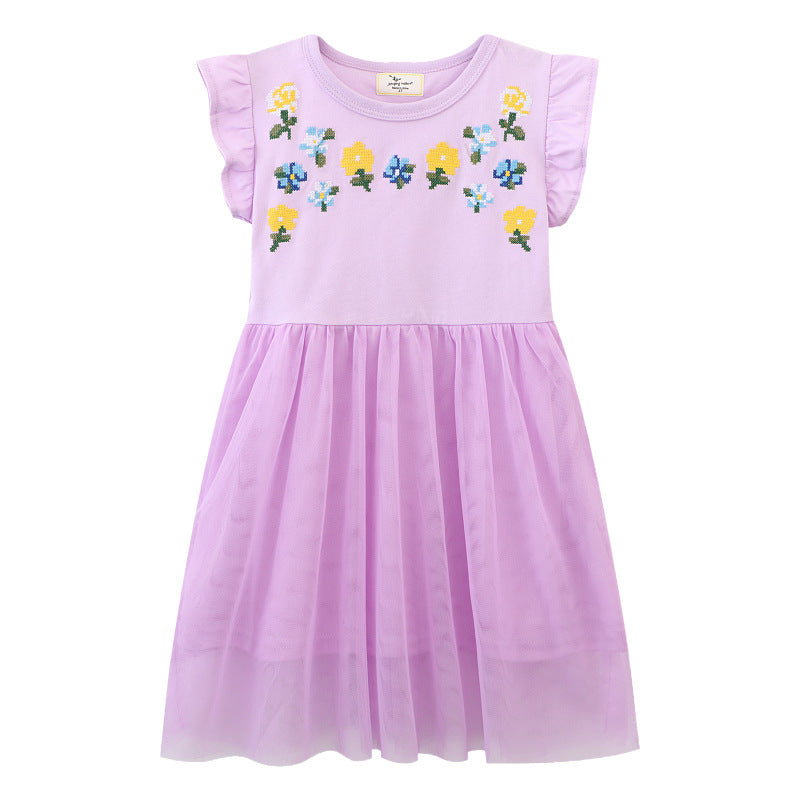 Mädchen Kleid mit zauberhaften Blumenapplikationen R&B