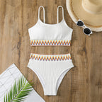 Damen Bikini-Set mit modischem Streifenmuster und hochwertigem Material R&B