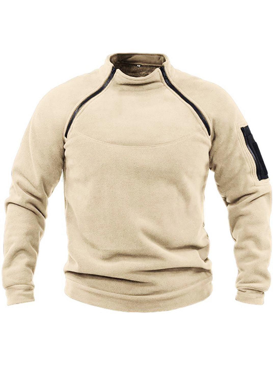 Herren Thermo-Fleecepullover mit hochschließendem Kragen und praktischen Taschen R&B