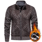Herren sportliche Strickjacke mit modernem Zopfmuster R&B