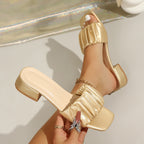 Damen Komfortable und elegante Mules mit Rüschendetails R&B