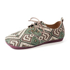 Damen Fußfreundliche Lace-Up Sneakers mit traditionellem Muster R&B