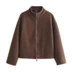 Damen zeitgenössische Übergangsjacke mit hochwertigem Stehkragen und durchgehendem Reißverschluss R&B