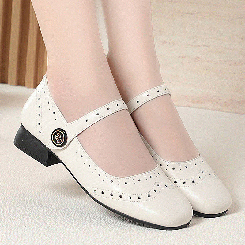 Damen Ballerinas mit verstellbarem Riemen und komfortablem Fußbett R&B