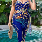 Damen Luxuriöser Badeanzug mit elegantem Kaftan R&B