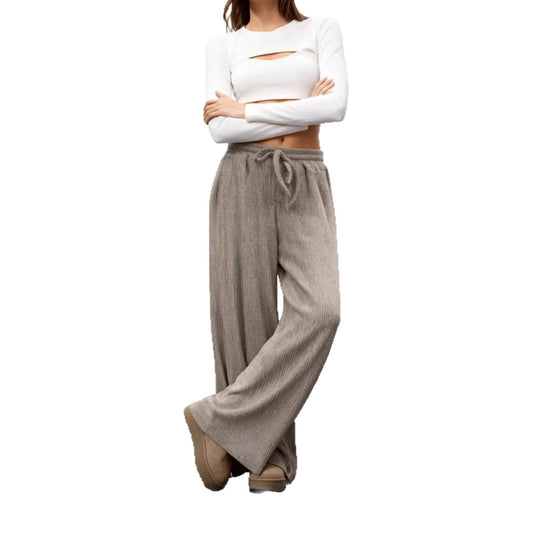 Damen Weit geschnittene Strickhose mit elastischem Bund R&B