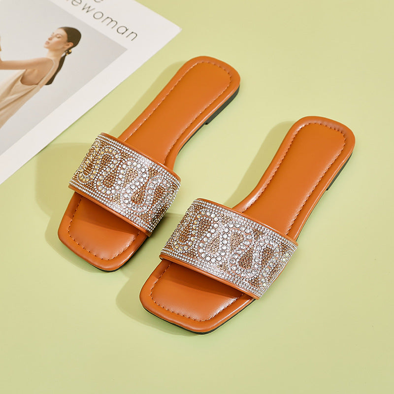 Damen Glamouröse Mules mit funkelndem Strassakzent und bequemem Fußbett R&B