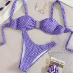 Damen Bikini mit gepolstertem Oberteil und verspieltem Punktedesign R&B