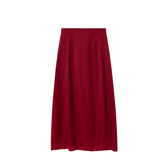 Damen Bodenlanger Satin Maxi-Rock R&B