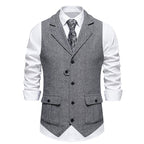 Herren elegante Weste mit strukturiertem Hahnentritt-Muster