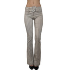 Damen Flared Hose mit eleganten Streifen und tailliertem Schnitt R&B