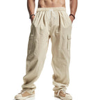 Herren lockere Cargo-Hose mit praktischen Seitentaschen und verstellbarem Kordelzug R&B