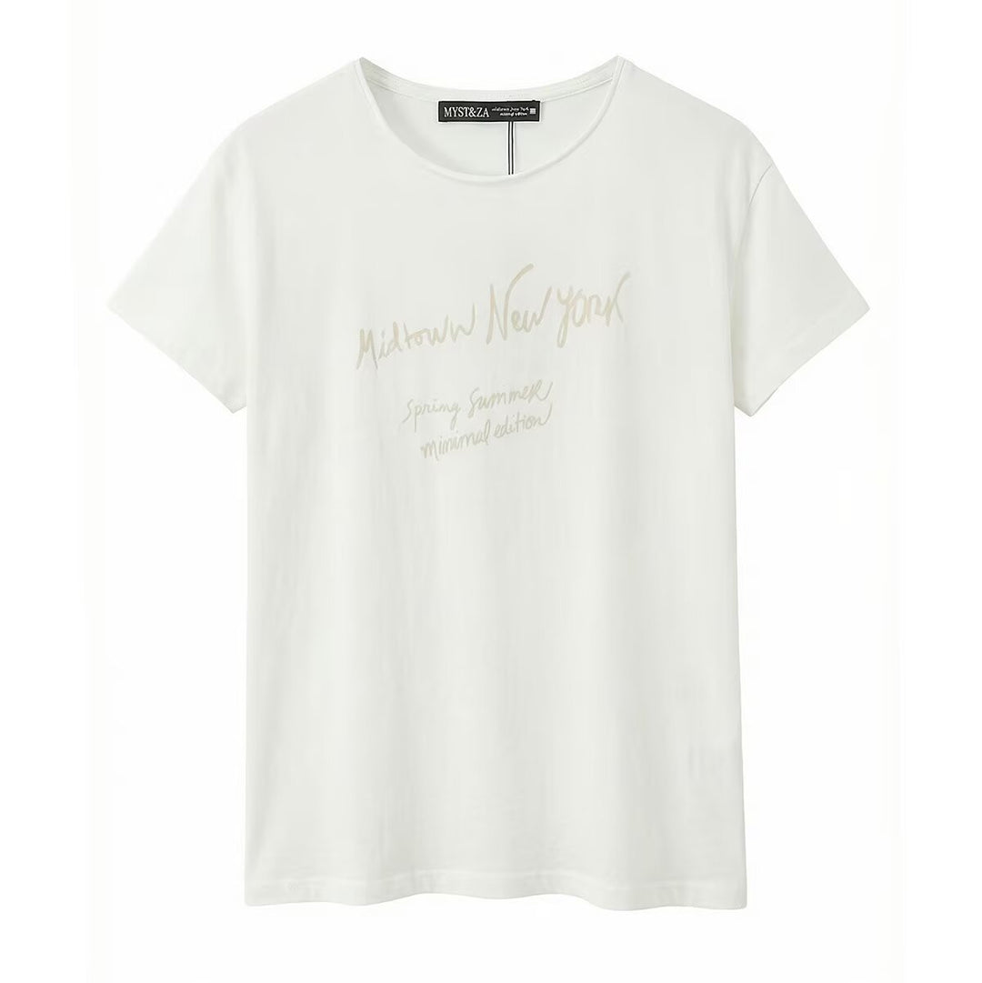 Damen T-Shirt mit minimalistischem Design und exklusivem Druck R&B