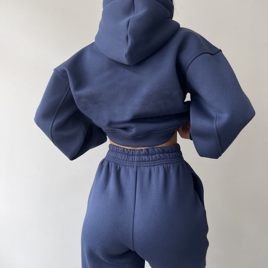 Damen modisches und lässiges Hoodie-Set mit weitem Schnitt R&B