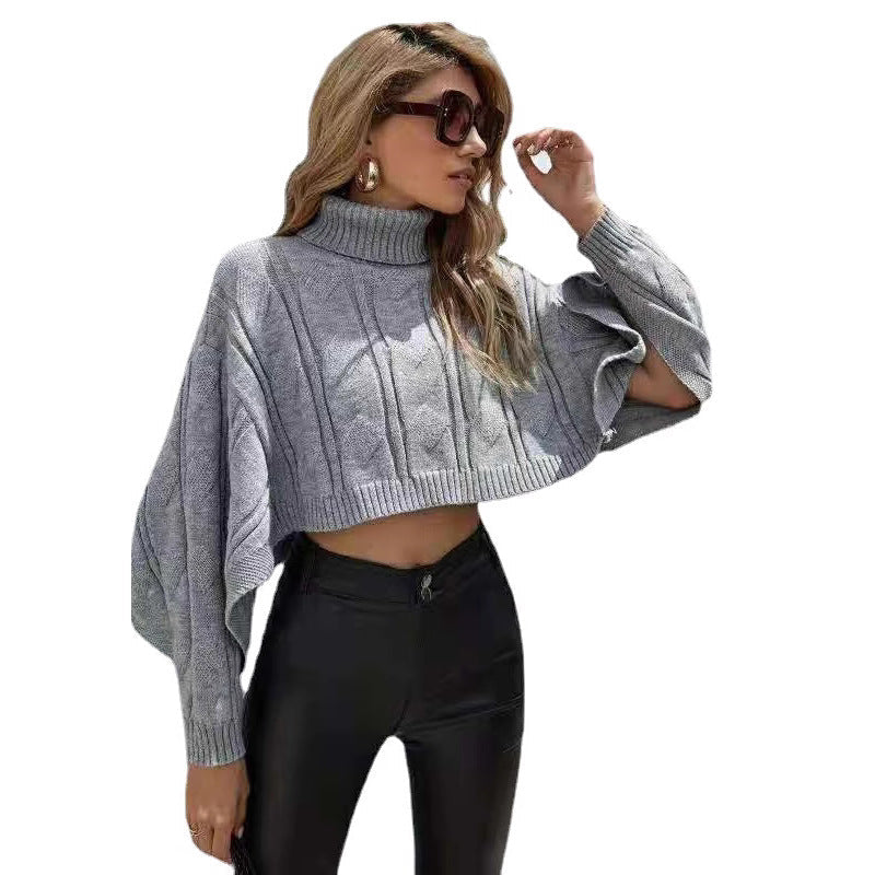 Damen kuscheliger Rollkragenpullover mit weitem Schnitt und strukturiertem Design R&B