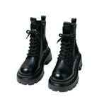 Damen Fashion-Stiefeletten mit hohem Blockabsatz und robustem Sohlenprofil