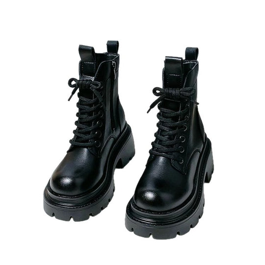Damen Fashion-Stiefeletten mit hohem Blockabsatz und robustem Sohlenprofil R&B