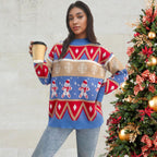 Damen Pullover mit festlichem Weihnachtsmotiv und lässigem Schnitt