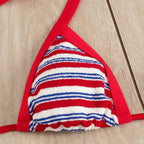 Damen Triangel-Bikini mit sportlichen Streifen R&B