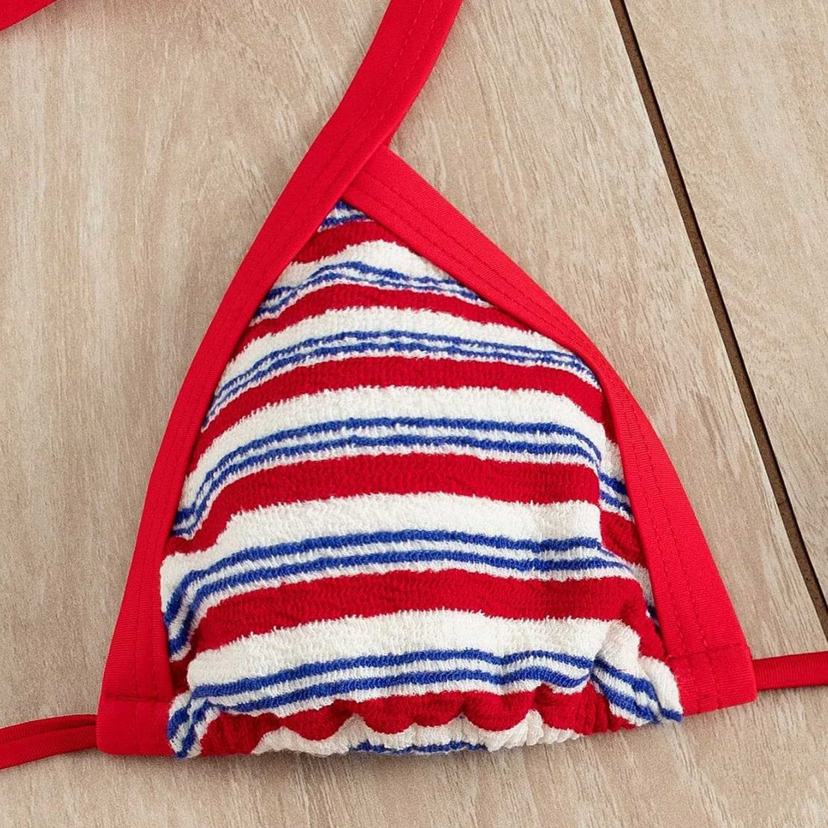 Damen Triangel-Bikini mit sportlichen Streifen R&B