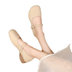 Damen elegante Mary Jane Ballerinas mit dekorativem Riemchen R&B