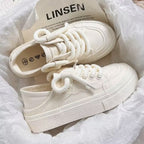Damen Komfortable Sneakers aus robustem Canvas mit dickem Sohlenprofil R&B