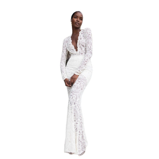 Damen Spitzenrock mit hohem Bund und floraler Stickerei R&B