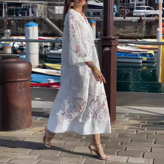Damen Elegantes Spitzen-Kaftan Kleid Heidi-Mode
