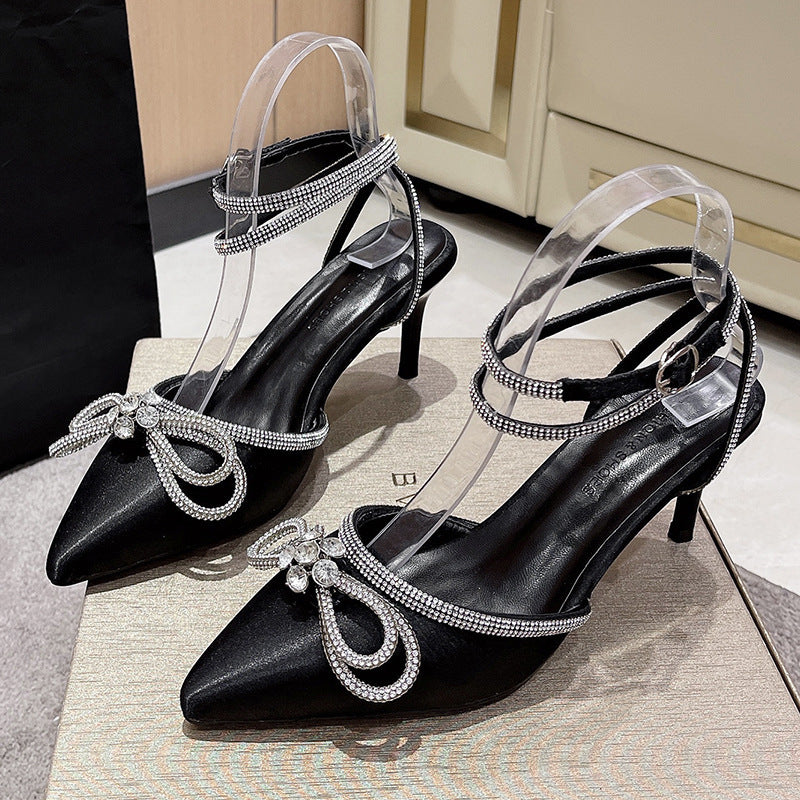 Damen elegante Slingback-Pumps mit funkelndem Schmuckdetail R&B