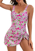 Damen Modischer Schwimmanzug mit floralem Design und Raffung R&B