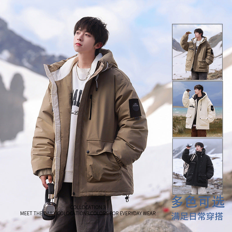 Herren isolierte Outdoor-Pufferjacke mit multifunktionalen Taschen und verstellbarem Kapuzensystem