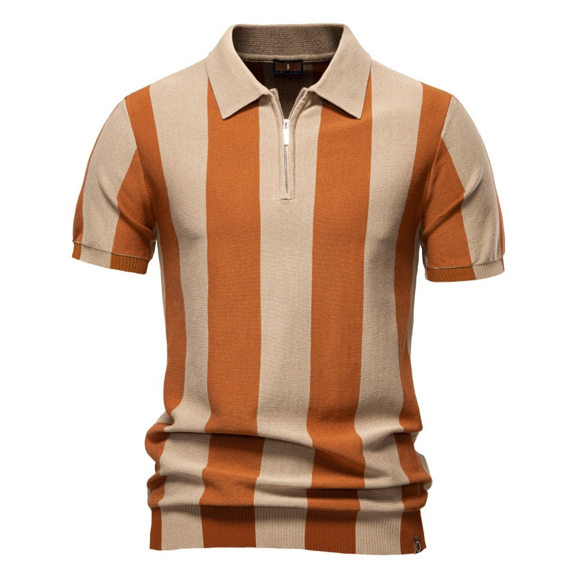 Herren Poloshirt mit modernem Streifenmuster