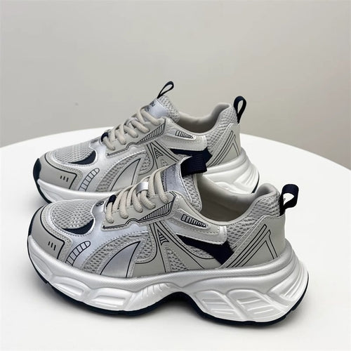 Damen Sportliche Sneakers mit atmungsaktiver Mesh-Oberfläche und gepolsterter Sohle R&B