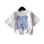 Damen T-Shirt mit kreativem Küstendesign und entspannter Passform R&B
