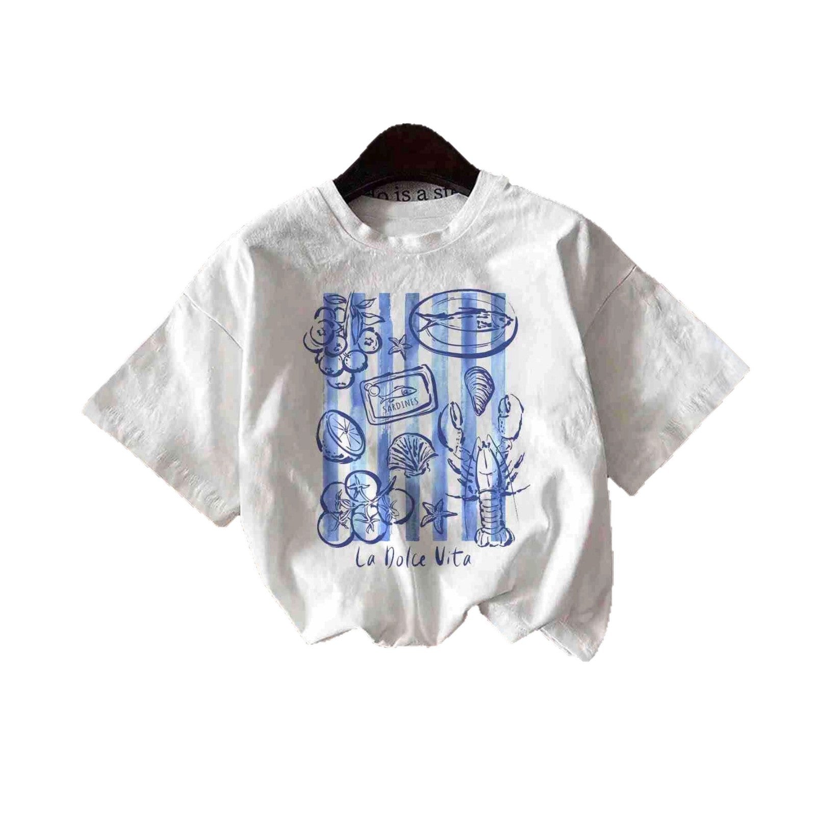 Damen T-Shirt mit kreativem Küstendesign und entspannter Passform R&B