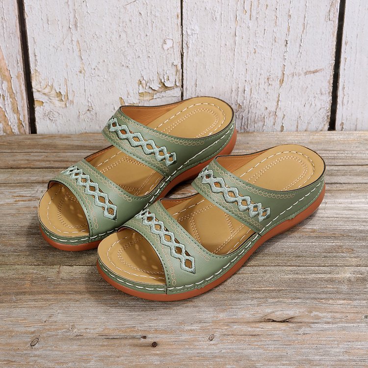Damen Komfortable Sandalen mit dekorativem Riemendesign und gepolsterter Innensohle R&B