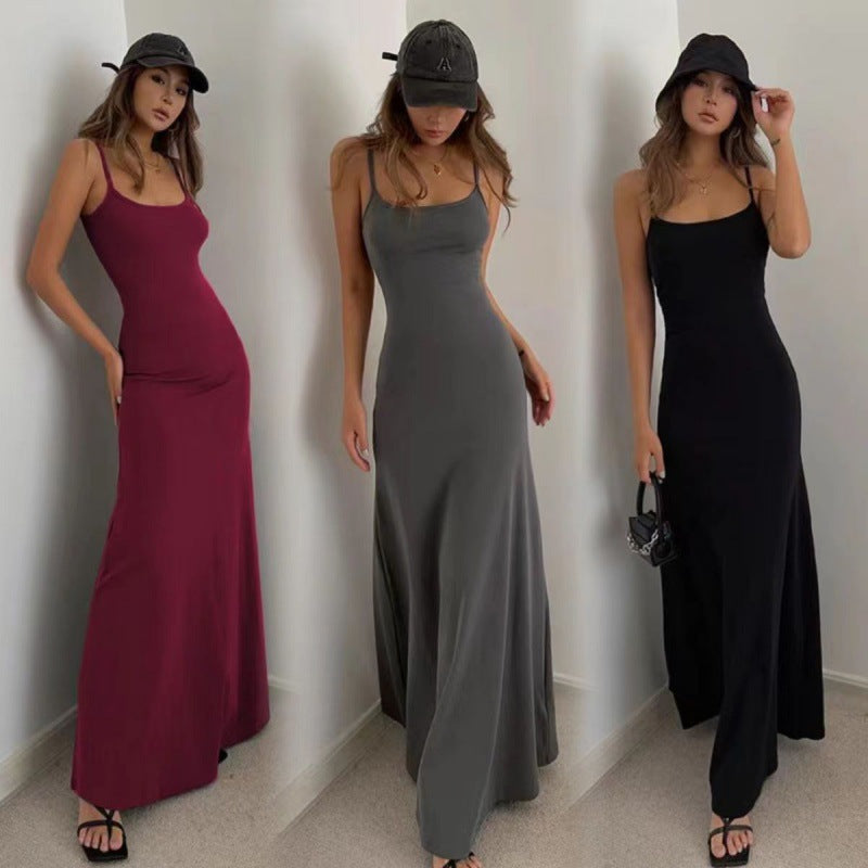 Damen Maxikleid mit elegantem Schnitt und verstellbaren Trägern R&B