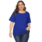 Damen modisches T-Shirt mit filigranem Lochmuster R&B