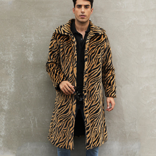 Herren Trendiger Tiermuster-Mantel R&B